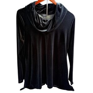 Jones New York Signature Black Velvet Cowl
Neck Tunic Top Medium Long Sleeve